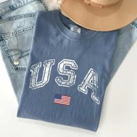 Vintage USA, Retro Flag America Patriotic 4th of July Tshirt, Funny 4th of July Tee, Patriotic American Flag Shirt, Independe...
