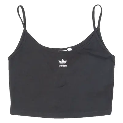 ADIDAS Cropped Womens Camisole Vest Black Sleeveless UK 8