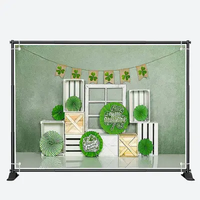 Frosted Green Wall Origami St Patricks Day Backdrop - Aperturee