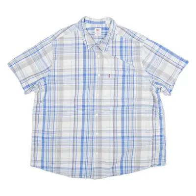LEVI'S Standard Mens Shirt Blue Check 2XL