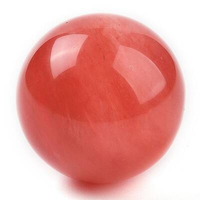 Cherry Quartz Glass Sphere Beads