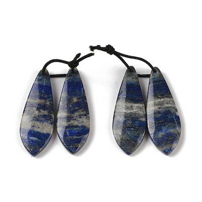 2Pcs Natural Lapis Lazuli Pendants