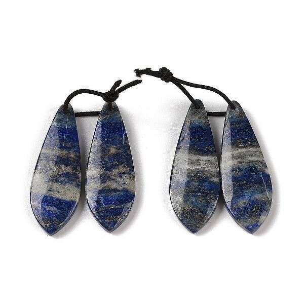 2Pcs Natural Lapis Lazuli Pendants