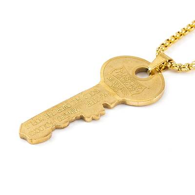 Key 201 Stainless Steel Pendant Necklace