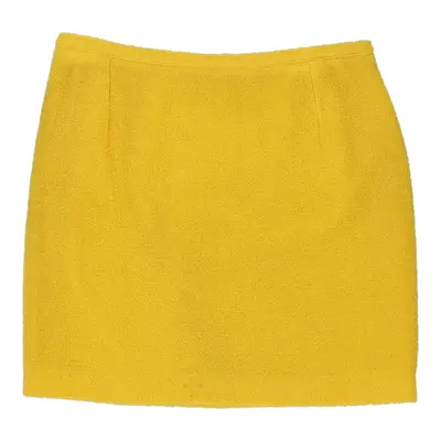 Unbranded Mini Skirt - 30W UK 10 Yellow Wool Blend