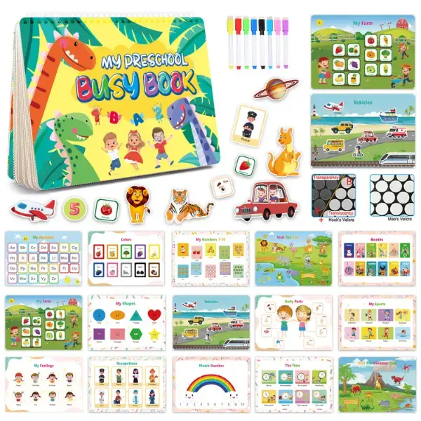 Busy Book for Toddlers,Montessori Preschool Learning Activities,32 Themes Educational Toys,Toddler Activities Books for 3-5, ...