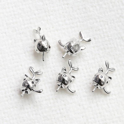 Cat Shaped Brass Peg Bails Pin Charms
