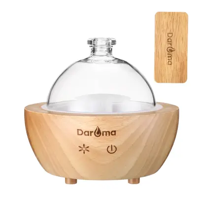 2025 Upgraded Remote Handmade Glass & Real Wood Essential Oil Diffuser, Aromatherapy Diffuser, 200ml Aroma Humidifier, Cool M...