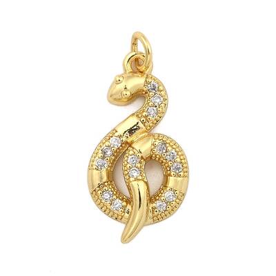 Brass Micro Pave Clear Cubic Zirconia Pendants
