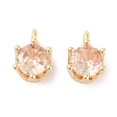 Brass Micro Pave Cubic Zirconia Charms