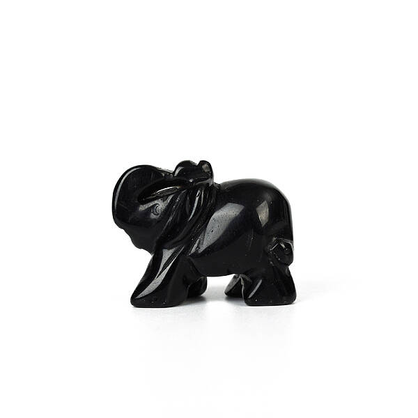 Natural Obsidian Elephant Decorations