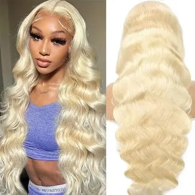 BABOSHOW 613 Blonde 13X6 Body Wave HD Lace Frontal Pre Plucked 99J Burgundy and Natural Black Wigs Body Wave Human Hair Wigs ...
