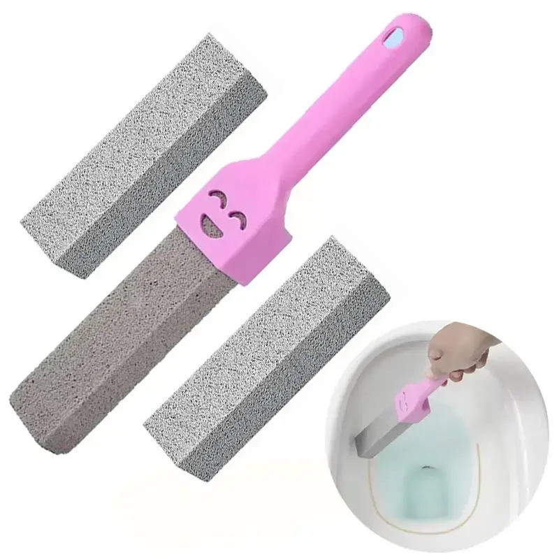 Pumice Toilet Bowl Cleaner with Handle, Scouring Stick for Removing Toilet Bowl Hard Water Rings, Calcium Buildup and Rust, S...