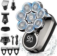8D Head Shavers for Bald Men-Waterproof 6-in-1 Multi-functional Shaving Head, Washable Digital Display,Razors for Men with Lo...