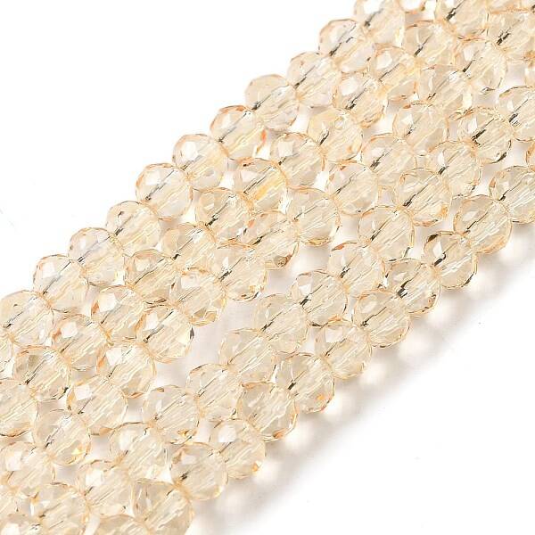 Transparent Baking Paint Glass Beads Strands