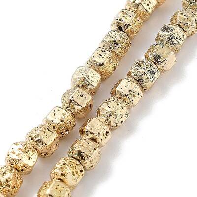 Electroplated Natural Lava Rock Beads Strands