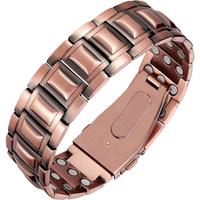 Pure Copper Bracelet for Men-3X Strength,3800 Gauss Neodymium Magnetic link Bracelets with Pro Fold-Over Butterfly Clasp,Copp...