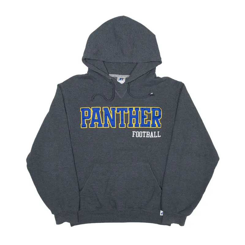 RUSSELL ATHLETIC Panther Football USA Hoodie Grey Pullover Mens S