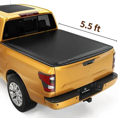 Soft Tri-fold 2017-2024 Nissan Titan with Utili-Track System, Fleetside 5.5 ft Bed w/o Titan Box Truck Bed Tonneau Cover