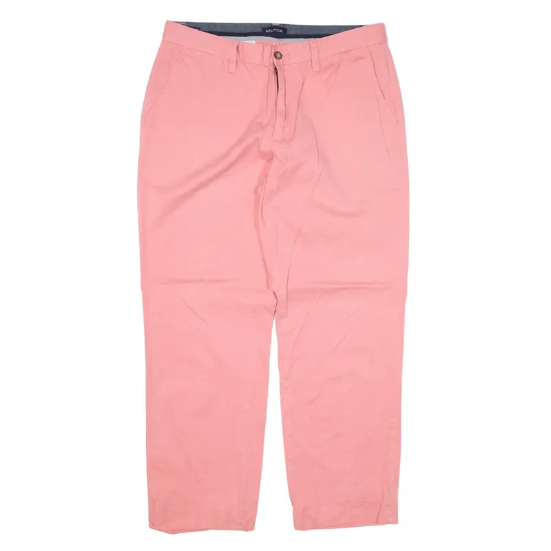 NAUTICA Chino Trousers Pink Regular Straight Womens W34 L28