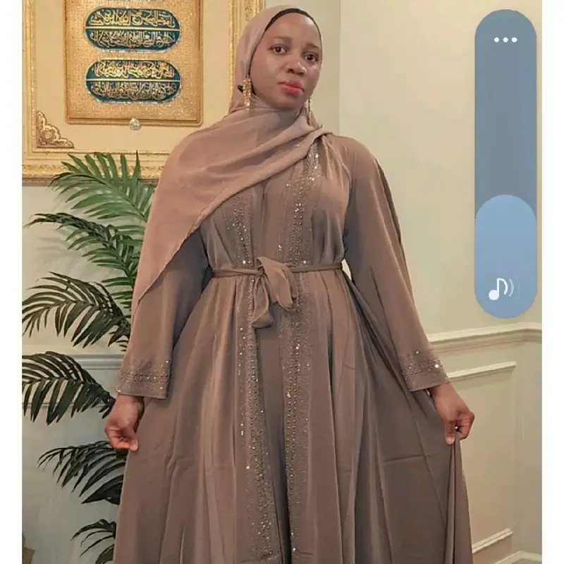 Bedazzled Umbrella Shape Abaya - Elegant Design with Unique Shape Feature