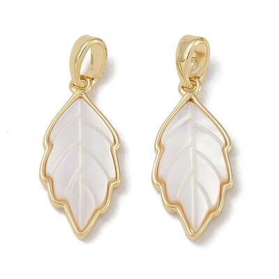 Brass Pave Shell Pendants