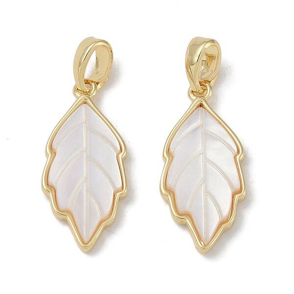 Brass Pave Shell Pendants