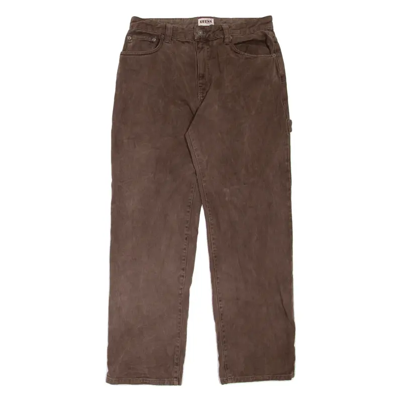 GUESS ORIGINALS Carpenter Mens Jeans Brown Loose Straight W32 L32
