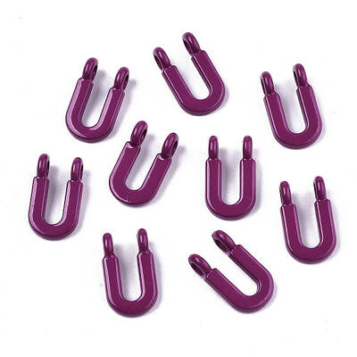 Spray Painted Alloy  2-Loop Link Pendants