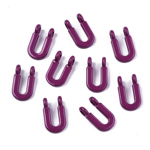 Spray Painted Alloy  2-Loop Link Pendants
