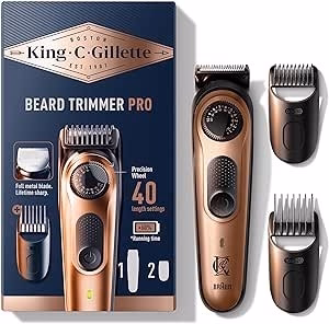 King C. Gillette Beard Trimmer Kit With Precision Selector 40 Length Settings