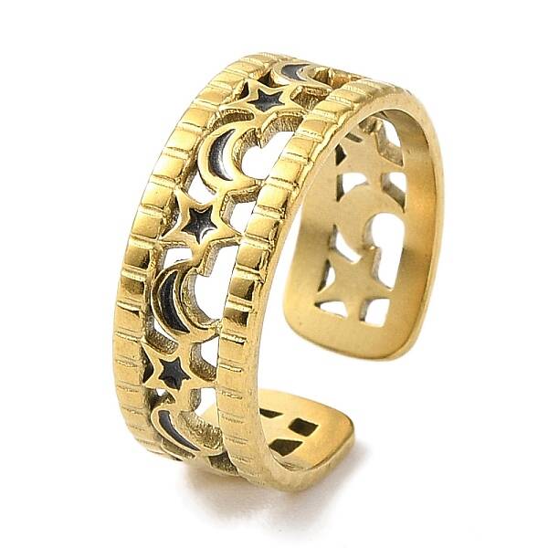 Ion Plating(IP) 304 Stainless Steel Open Cuff Ring for Women