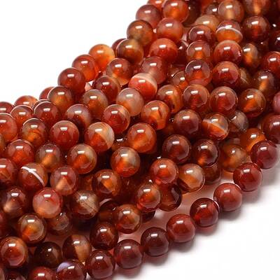Natural Carnelian Round Bead Strands