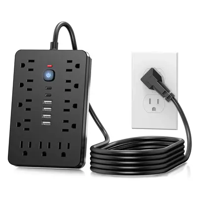 17 In 1 Surge Protector Power Strip, Wall Mounted Desktop Charging Station With 11 AC Outlets, USB & Type-C Ports, Suitable...