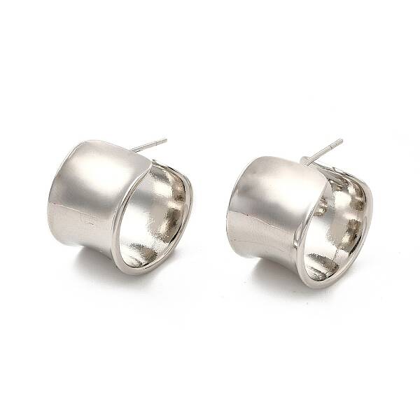 Brass Twist Column Stud Earrings