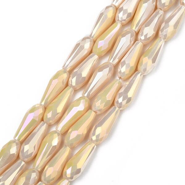 Electroplated Opaque Glass Beads Strands