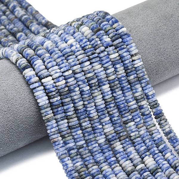 Frosted Natural Blue Spot Jasper Beads Strands