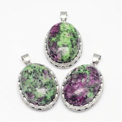 Natural Ruby in Zoisite Pendants