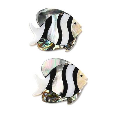 Natural Freshwater Shell & Black Lip Shell & Paua Shell Pendants