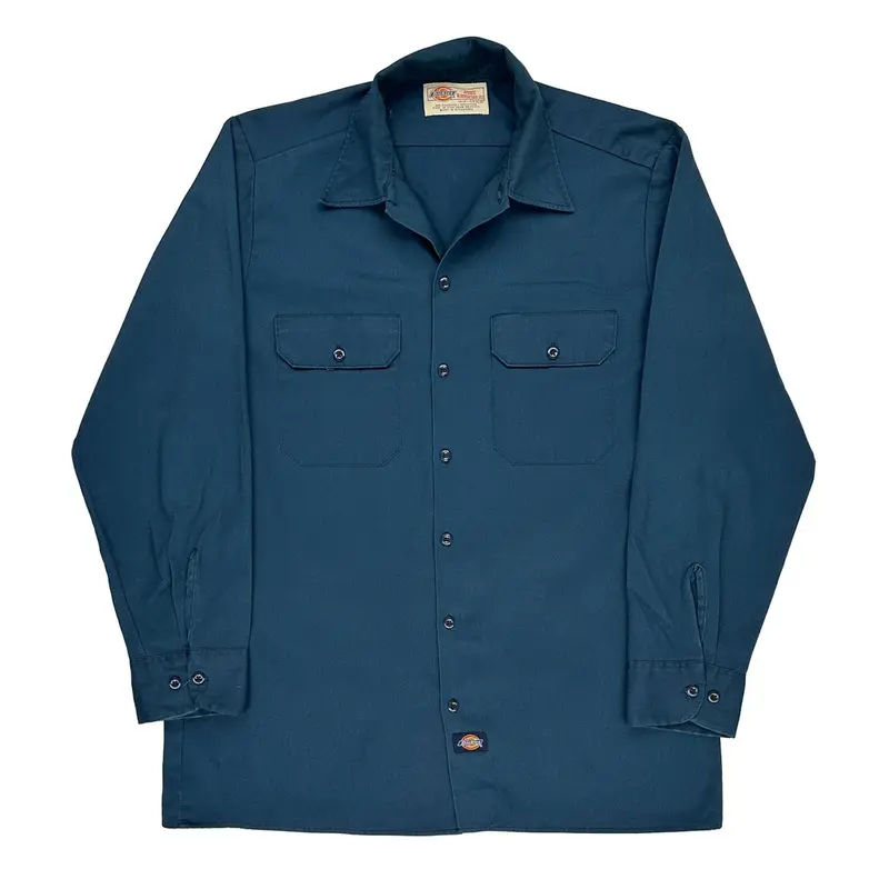 Workwear Dickies Shirt - Large Blue Polyester Blend | Size: large