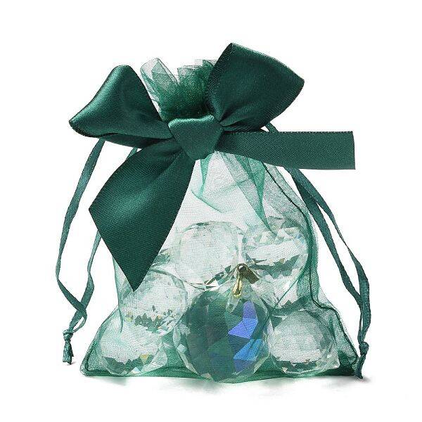 Rectangle Lace Organza Drawstring Gift Bags