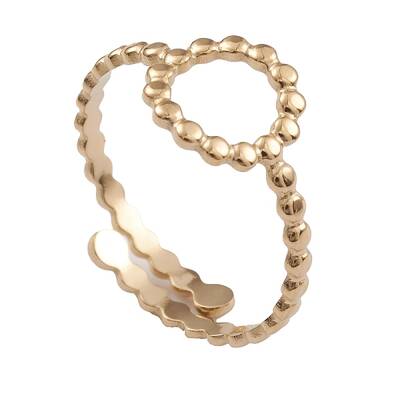 Ion Plating(IP) 304 Stainless Steel Hollow Ring Cuff Rings for Women