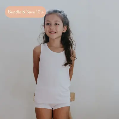 Teen Girls' TENCEL™ Micro Modal Shorties - Set of 2 | Size: M/L (14-16 / 160) | Color: Luca - White/White