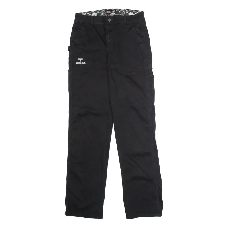 DICKIES X Lurking Class Carpenter Mens Twill Trousers Black Straight W27 L32