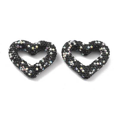 Heart Shape Polymer Clay Rhinestone Beads