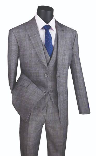 Jacket & Pants Vinci Men's 3 Piece Modern Fit Suit: Stylish Vest Jacket & Pants