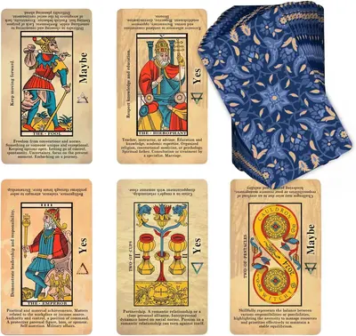 Marseille Tarot Deck for Beginners with Meanings on Each Card for Easy Interpretation – Learn to Read Tarot with The Classi...