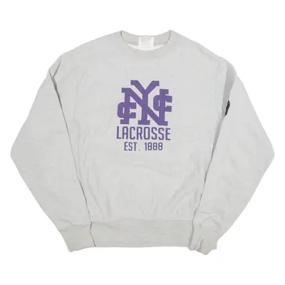 CHAMPION REVERSE WEAVE Lacrosse Mens Sweatshirt Grey 80s USA S