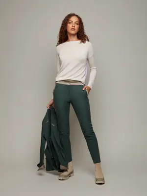 OBELISK | Tapered Cropped Trousers | Color: Cypress Green | Size: XS