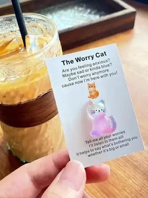 1pc Inspirational Pocket Hug Card With Fun Emotional Support Cat , Perfect For Anyone In Need Of Encouragement Ideal Gift Fo...